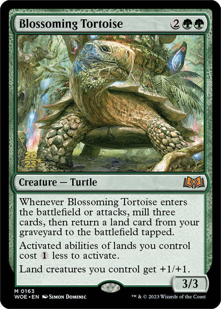 Blossoming Tortoise [Wilds of Eldraine Prerelease Promos] | Tables and Towers