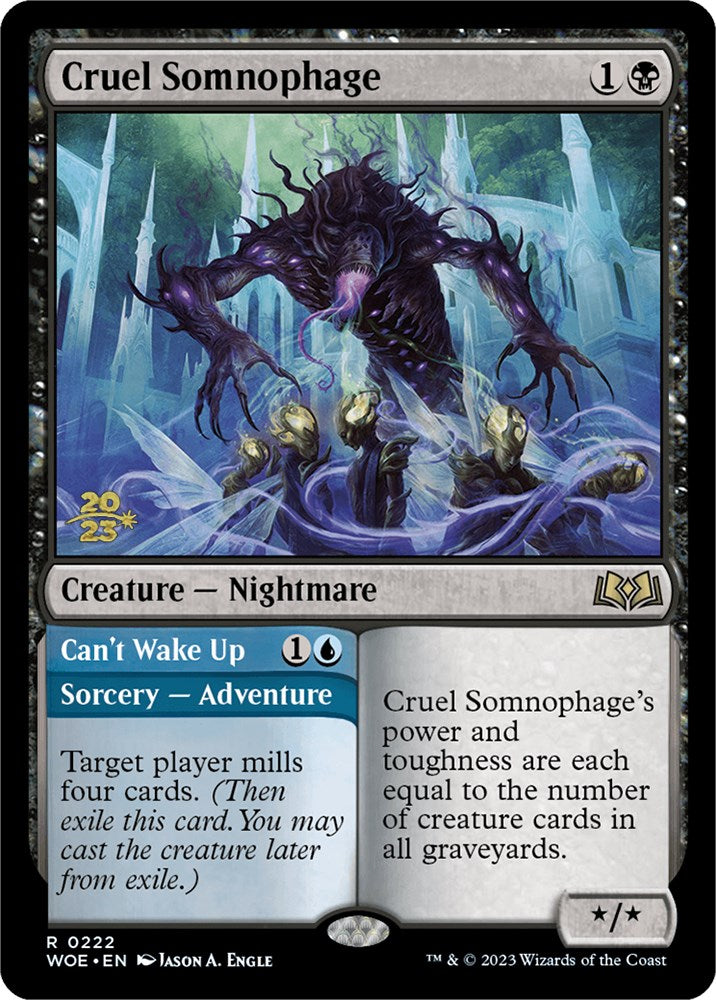 Cruel Somnophage // Can't Wake Up (Promo Pack) [Wilds of Eldraine Promos] | Tables and Towers