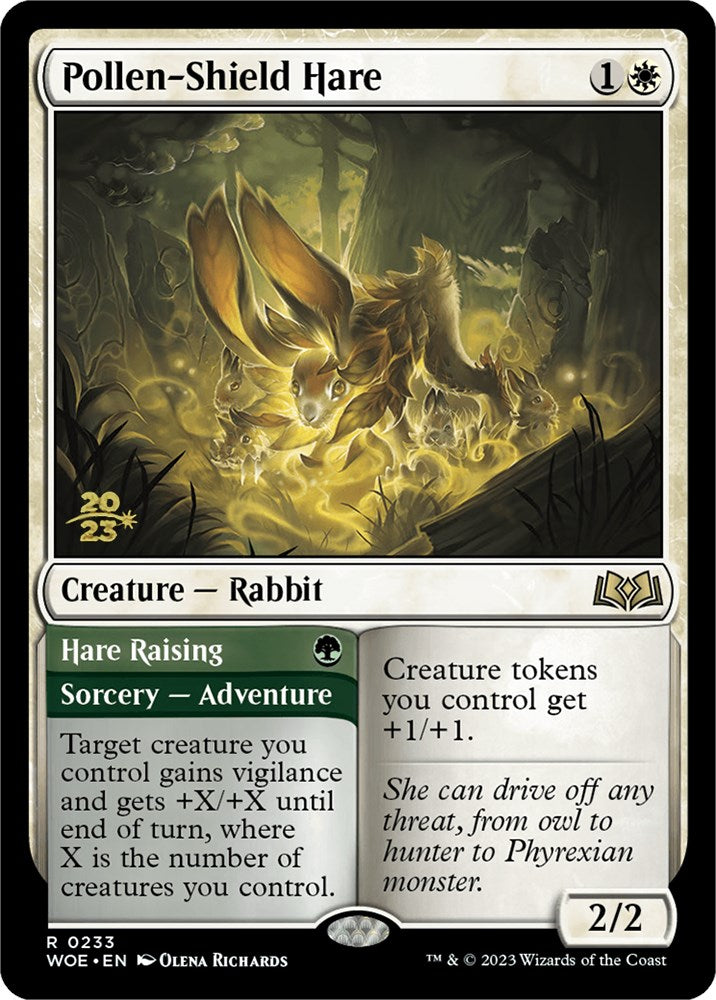 Pollen-Shield Hare // Hare Raising (Promo Pack) [Wilds of Eldraine Promos] | Tables and Towers