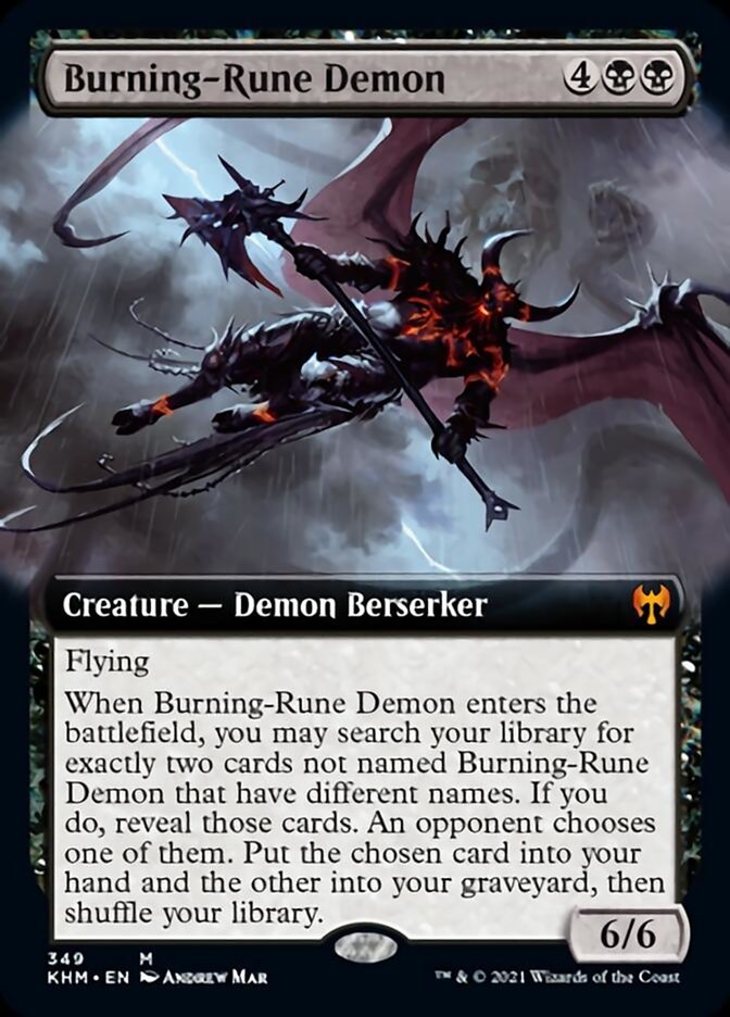 Burning-Rune Demon (Extended Art) [Kaldheim] | Tables and Towers