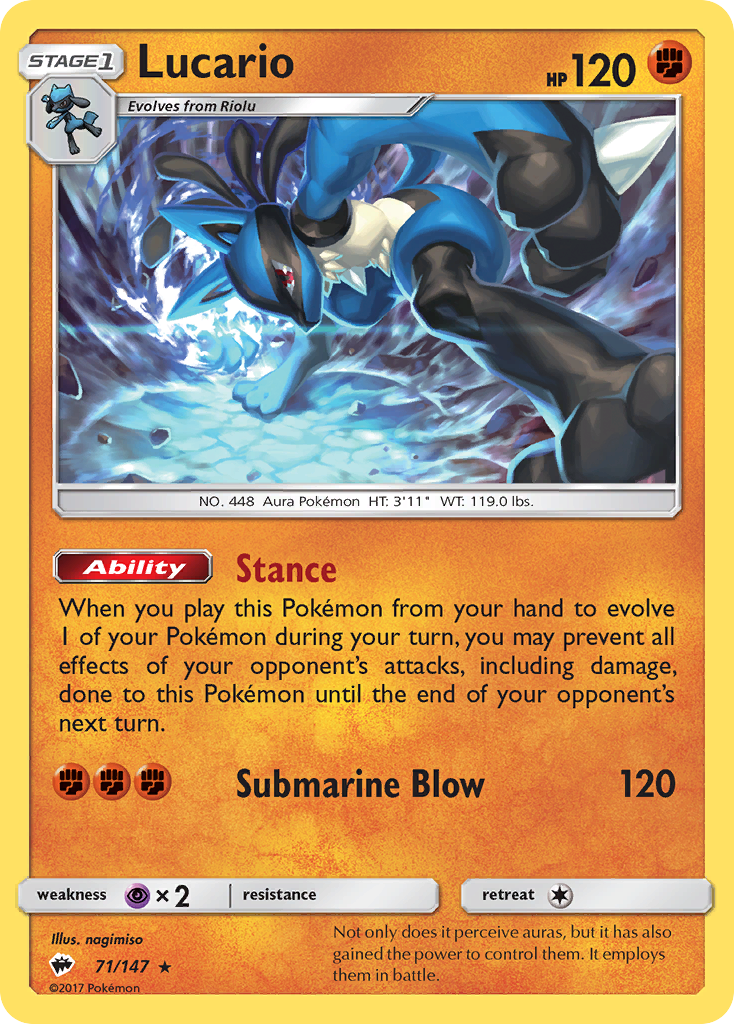 Lucario (71/147) [Sun & Moon: Burning Shadows] | Tables and Towers