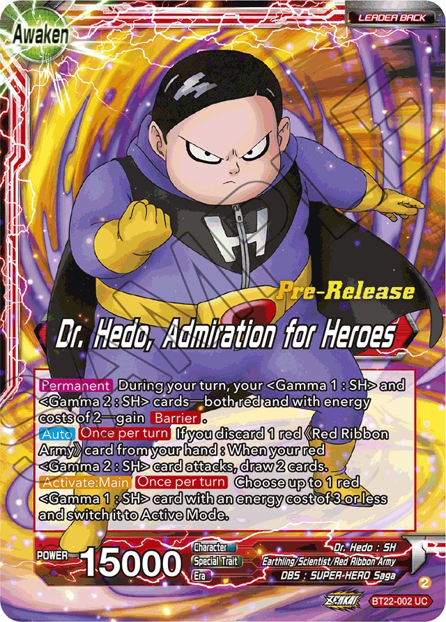 Dr. Hedo // Dr Hedo, Admiration for Heroes (BT22-002) [Critical Blow Prerelease Promos] | Tables and Towers