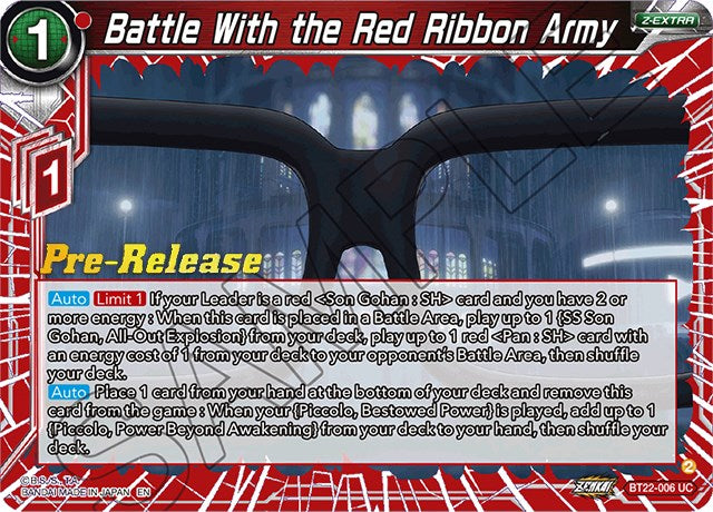 Battle With the Red Ribbon Army (BT22-006) [Critical Blow Prerelease Promos] | Tables and Towers