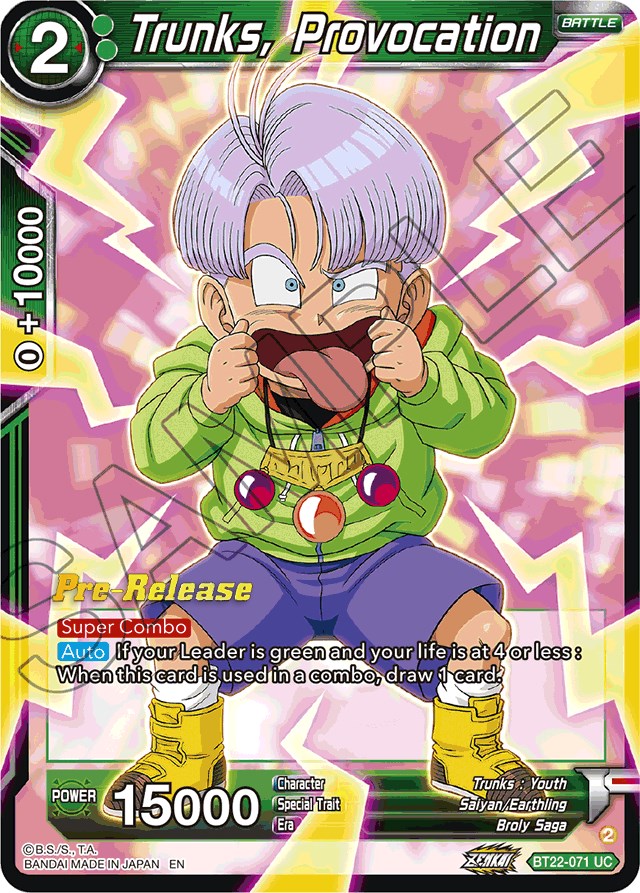 Trunks, Provocation (BT22-071) [Critical Blow Prerelease Promos] | Tables and Towers