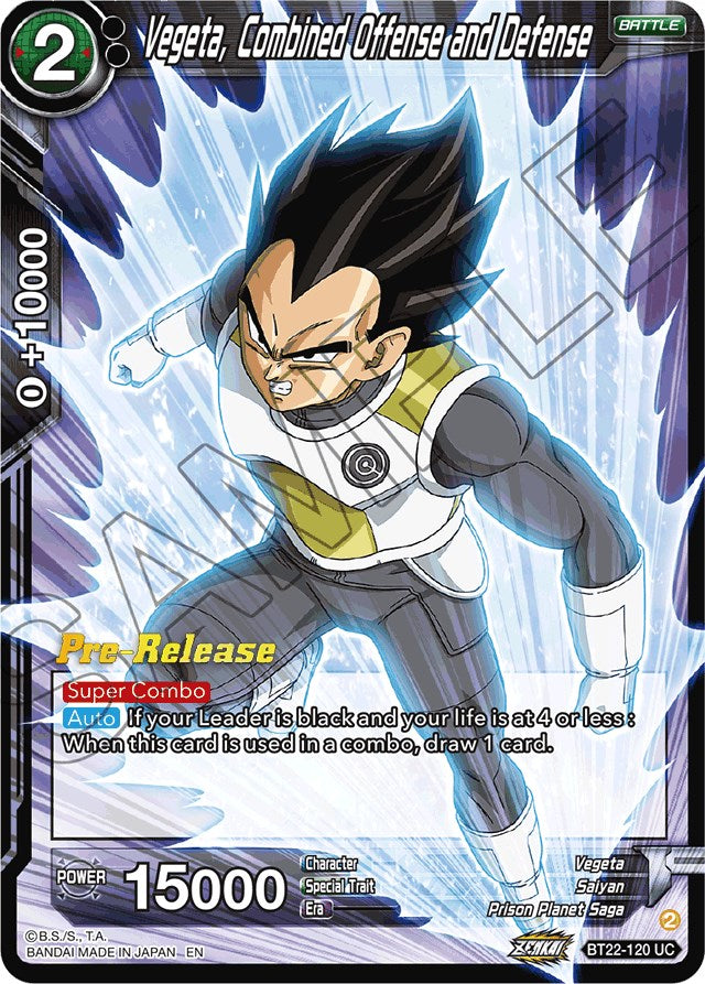 Vegeta, Combined Offense and Defense (BT22-120) [Critical Blow Prerelease Promos] | Tables and Towers