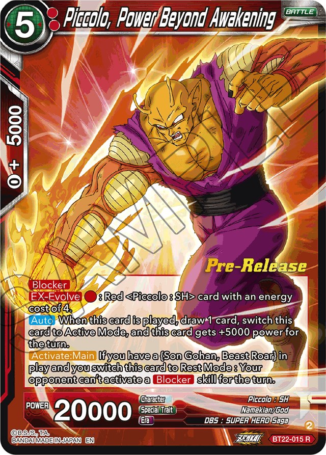 Piccolo, Power Beyond Awakening (BT22-015) [Critical Blow Prerelease Promos] | Tables and Towers