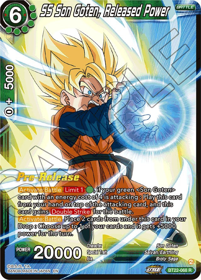 SS Son Goten, Released Power (BT22-068) [Critical Blow Prerelease Promos] | Tables and Towers