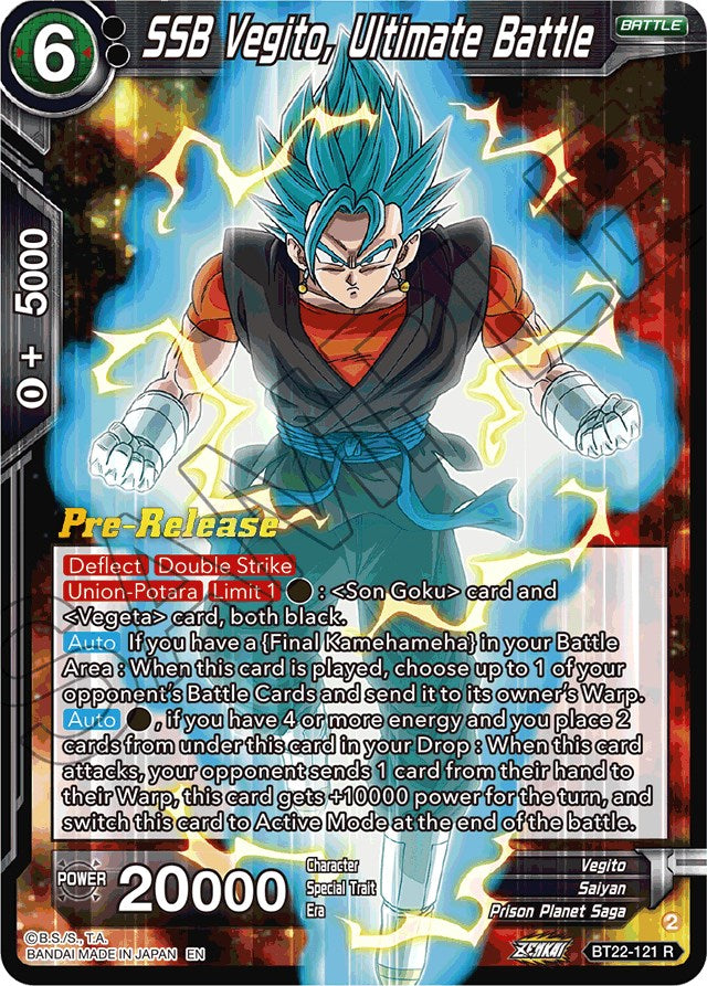 SSB Vegito, Ultimate Battle (BT22-121) [Critical Blow Prerelease Promos] | Tables and Towers