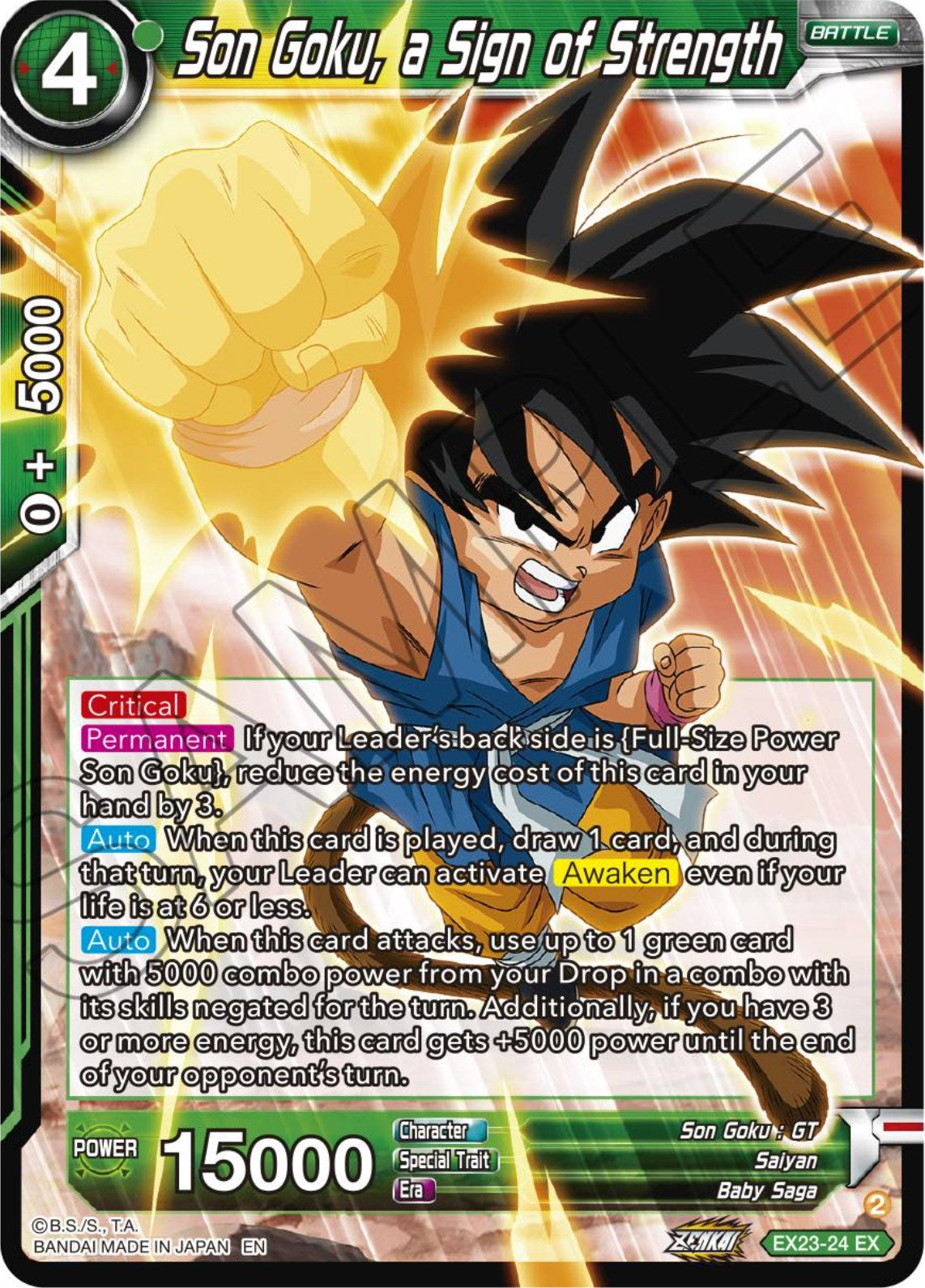 Son Goku, a Sign of Strength (EX23-24) [Premium Anniversary Box 2023] | Tables and Towers