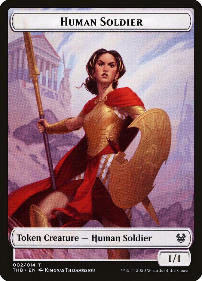 Goat // Human Soldier Double-Sided Token [Theros Beyond Death Tokens] | Tables and Towers