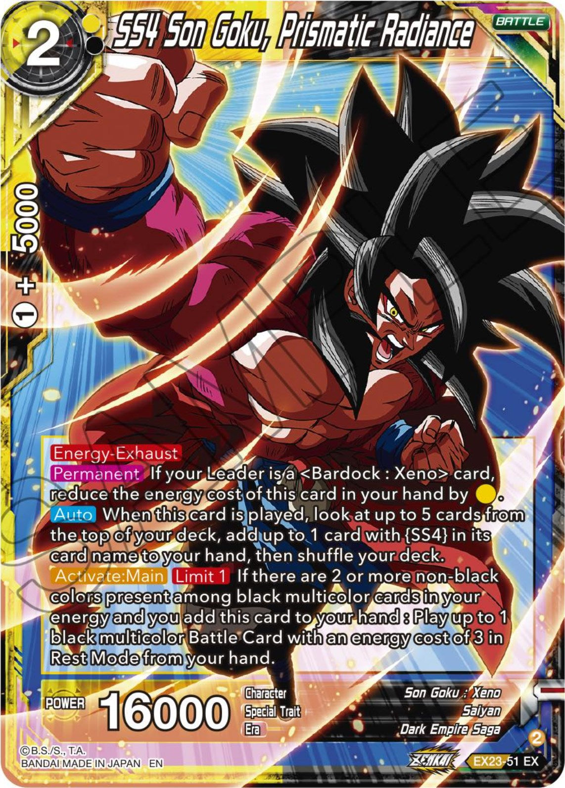 SS4 Son Goku, Prismatic Radiance (EX23-51) [Premium Anniversary Box 2023] | Tables and Towers