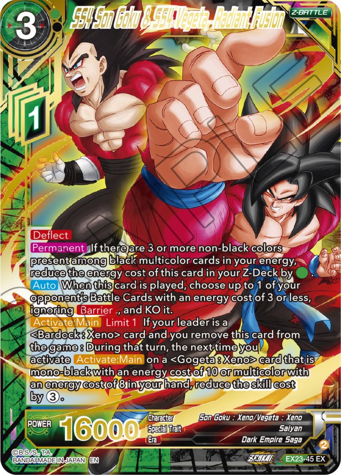 SS4 Son Goku & SS4 Vegeta, Radiant Fusion (EX23-45) [Premium Anniversary Box 2023] | Tables and Towers