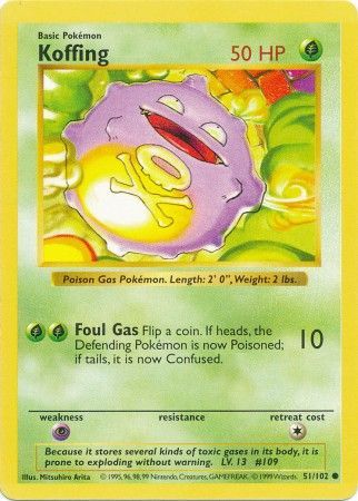 Koffing (51/102) [Base Set Shadowless Unlimited] | Tables and Towers