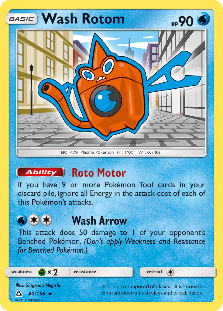 Wash Rotom (40/156) [Sun & Moon: Ultra Prism] | Tables and Towers