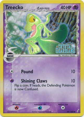 Treecko (68/100) (Delta Species) (Stamped) [EX: Crystal Guardians] | Tables and Towers