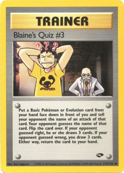 Blaine's Quiz #3 (112/132) [Gym Challenge Unlimited] | Tables and Towers