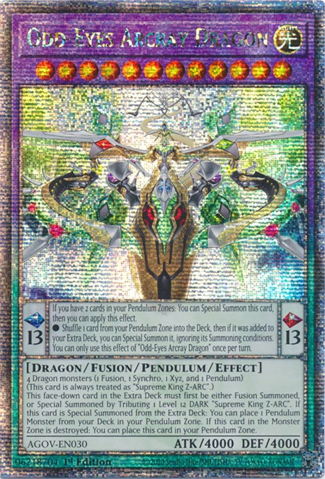 Odd-Eyes Arcray Dragon (Quarter Century Secret Rare) [AGOV-EN030] Quarter Century Secret Rare | Tables and Towers