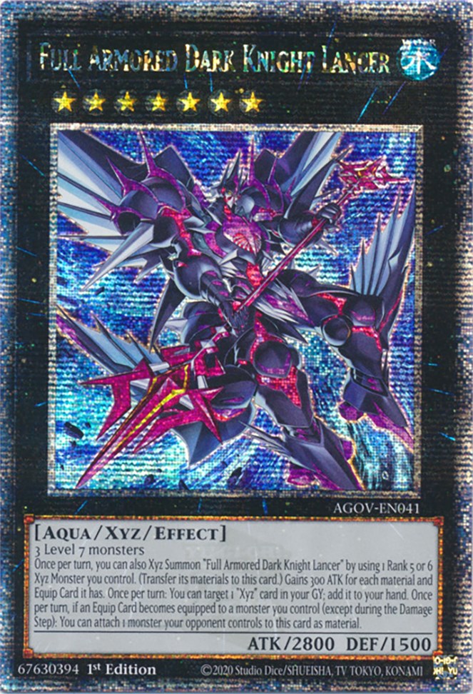 Full Armored Dark Knight Lancer (Quarter Century Secret Rare) [AGOV-EN041] Quarter Century Secret Rare | Tables and Towers