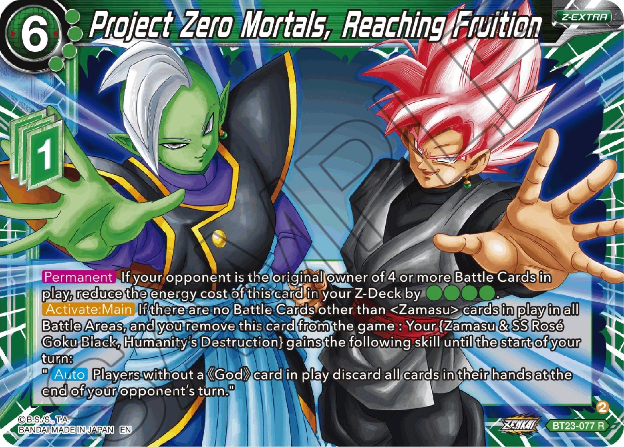 Project Zero Mortals, Reaching Fruition (BT23-077) [Perfect Combination] | Tables and Towers