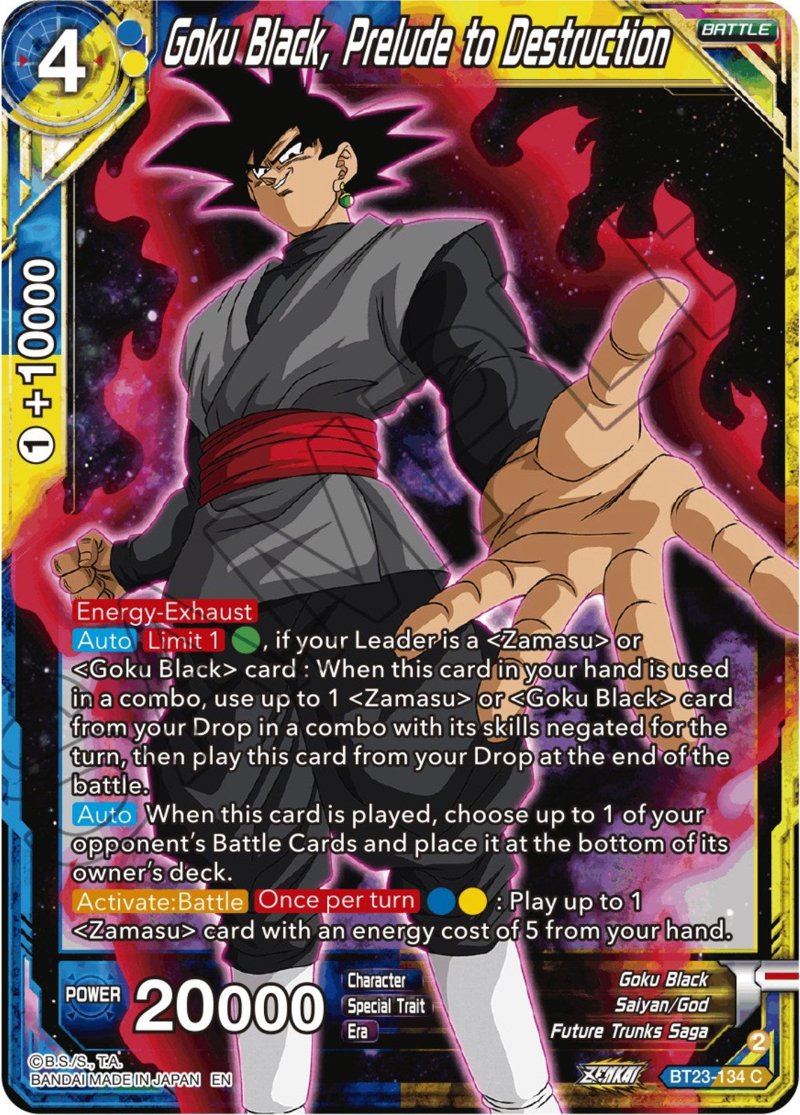 Goku Black, Prelude to Destruction (BT23-134) [Perfect Combination] | Tables and Towers