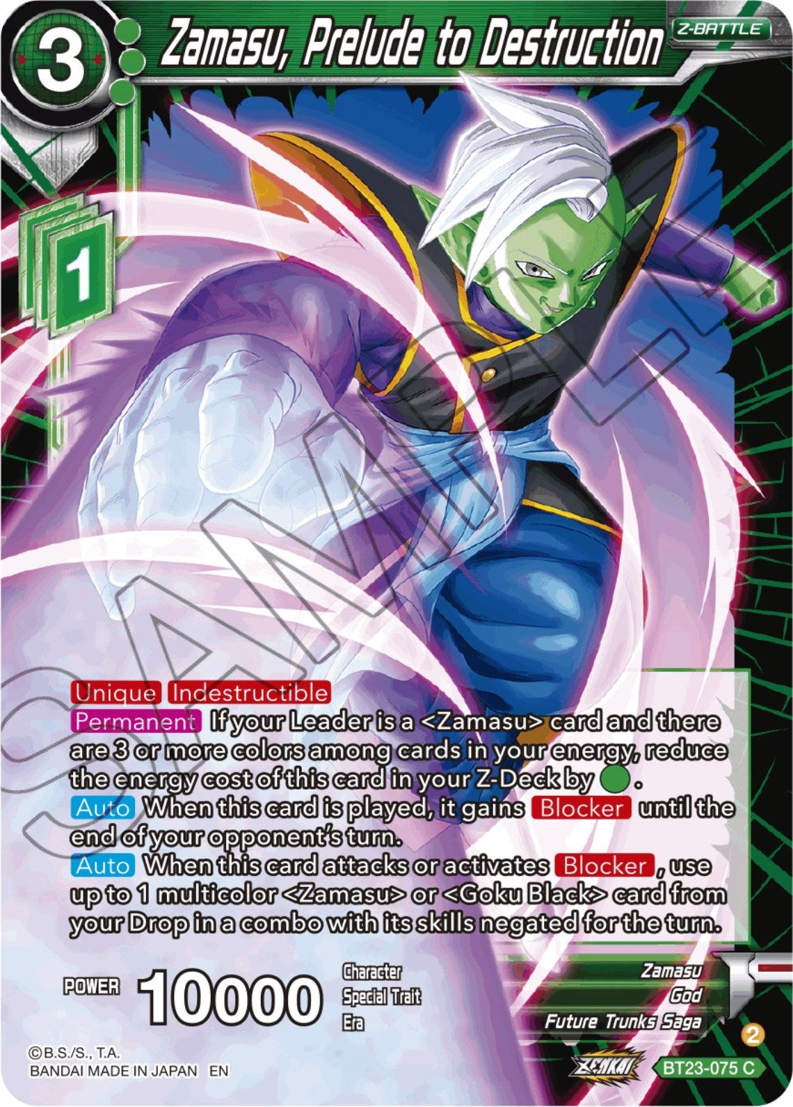 Zamasu, Prelude to Destruction (BT23-075) [Perfect Combination] | Tables and Towers