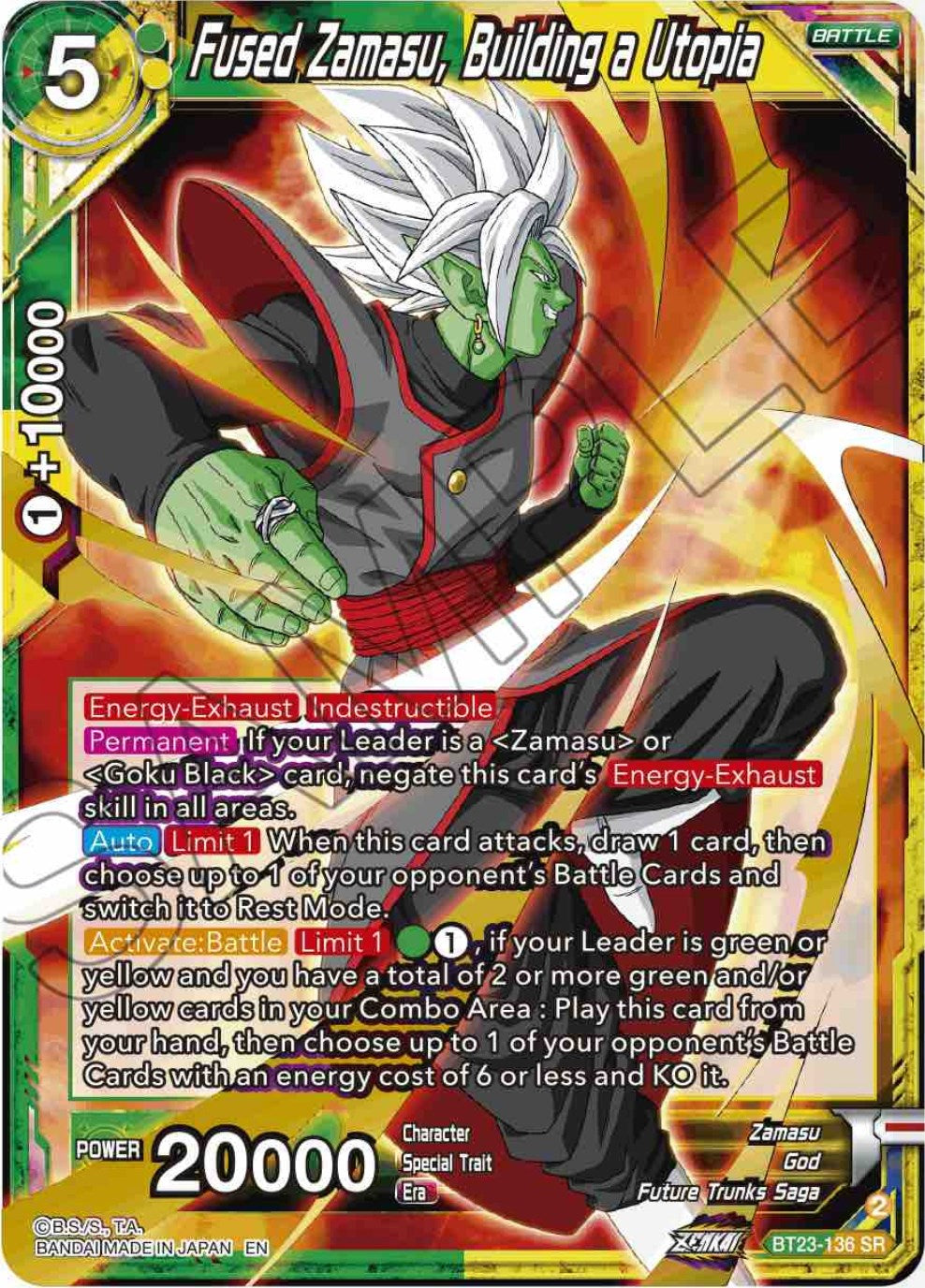 Fused Zamasu, Building a Utopia (BT23-136) [Perfect Combination] | Tables and Towers