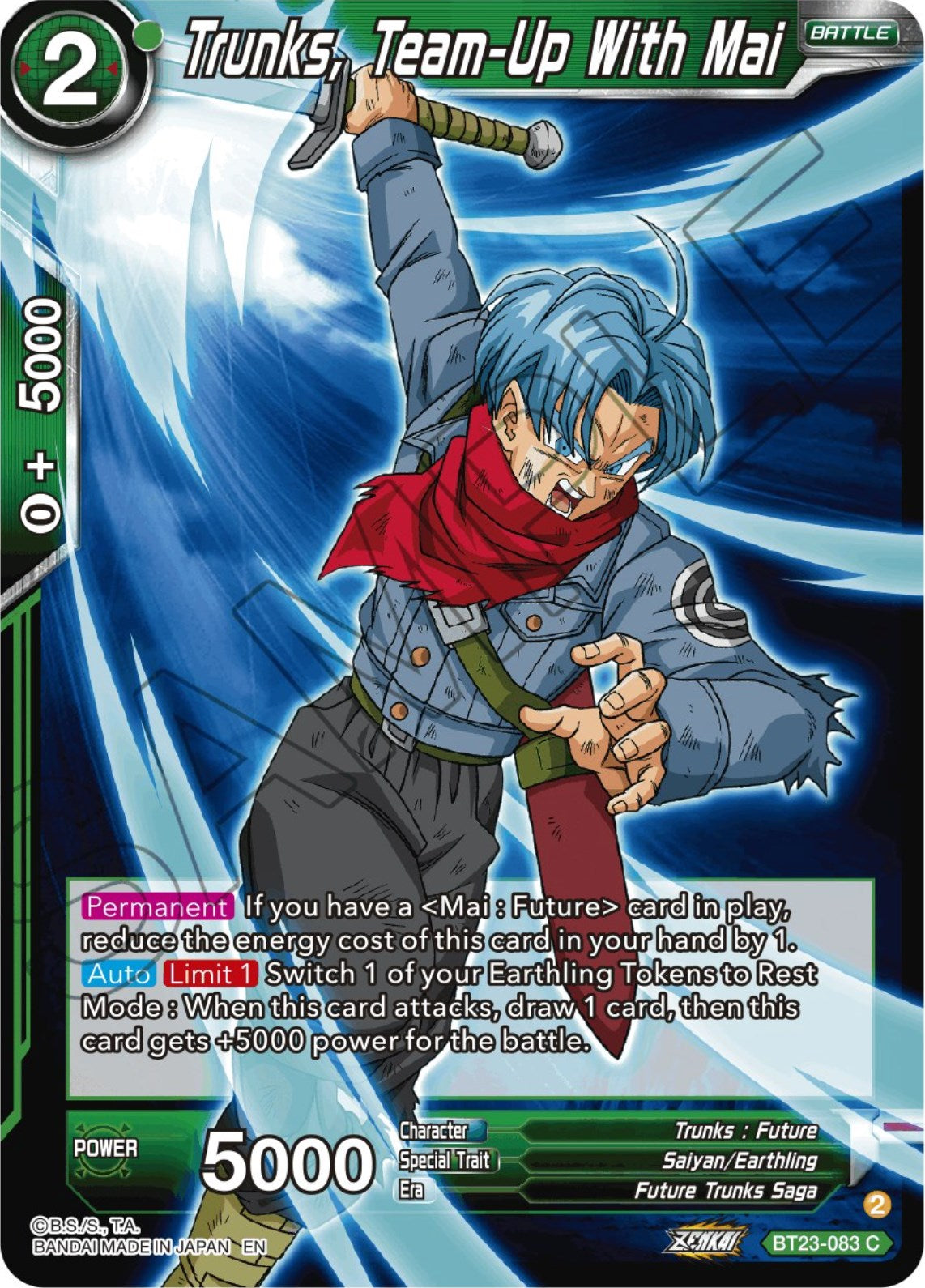 Trunks, Team-Up With Mai (BT23-083) [Perfect Combination] | Tables and Towers