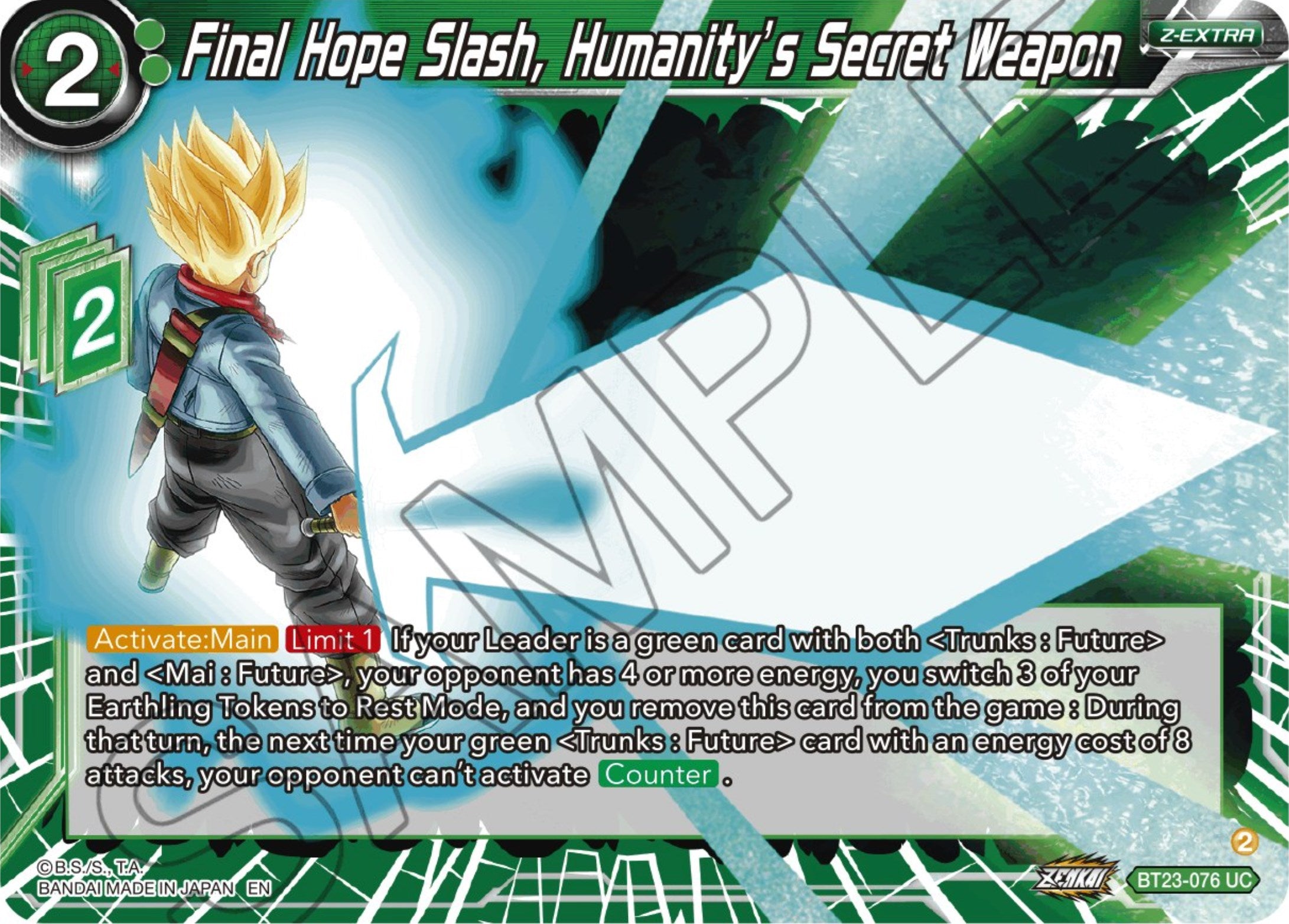 Final Hope Slash, Humanity's Secret Weapon (BT23-076) [Perfect Combination] | Tables and Towers