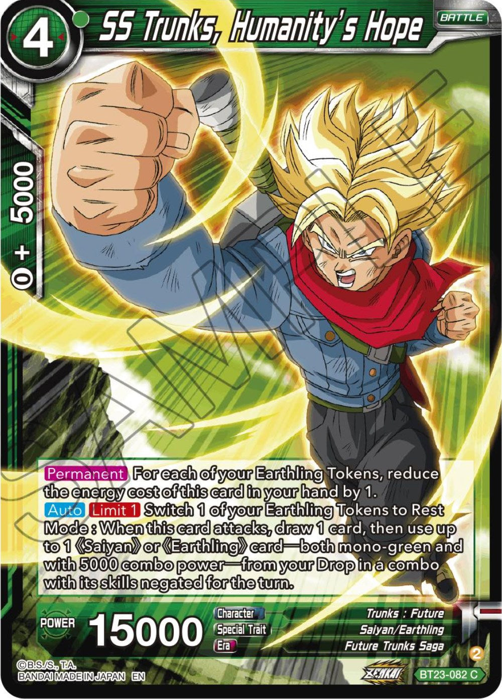 SS Trunks, Humanity's Hope (BT23-082) [Perfect Combination] | Tables and Towers