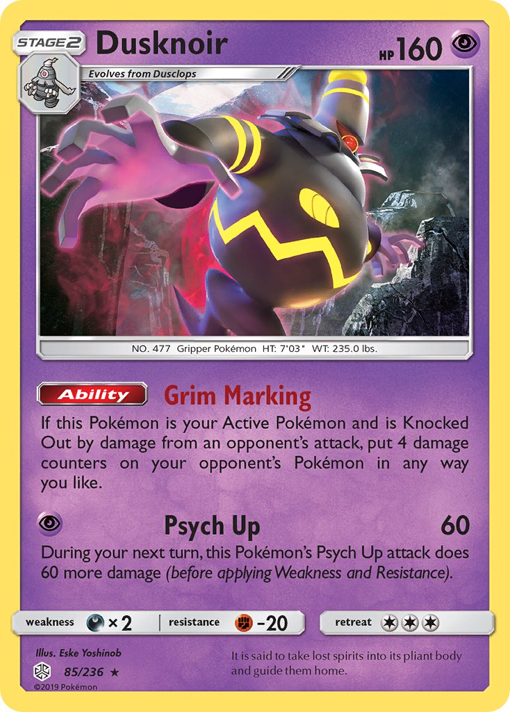 Dusknoir (85/236) (Prerelease Kit Exclusive) [Sun & Moon: Cosmic Eclipse] | Tables and Towers