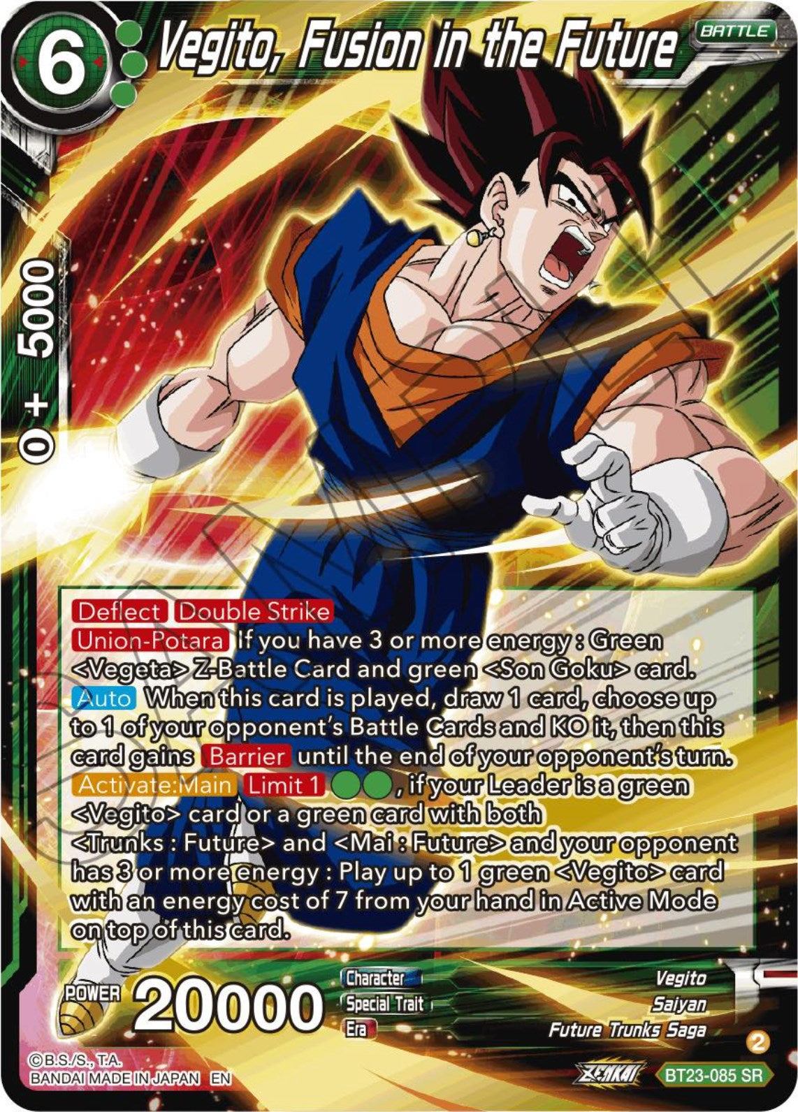 Vegito, Fusion in the Future (BT23-085) [Perfect Combination] | Tables and Towers