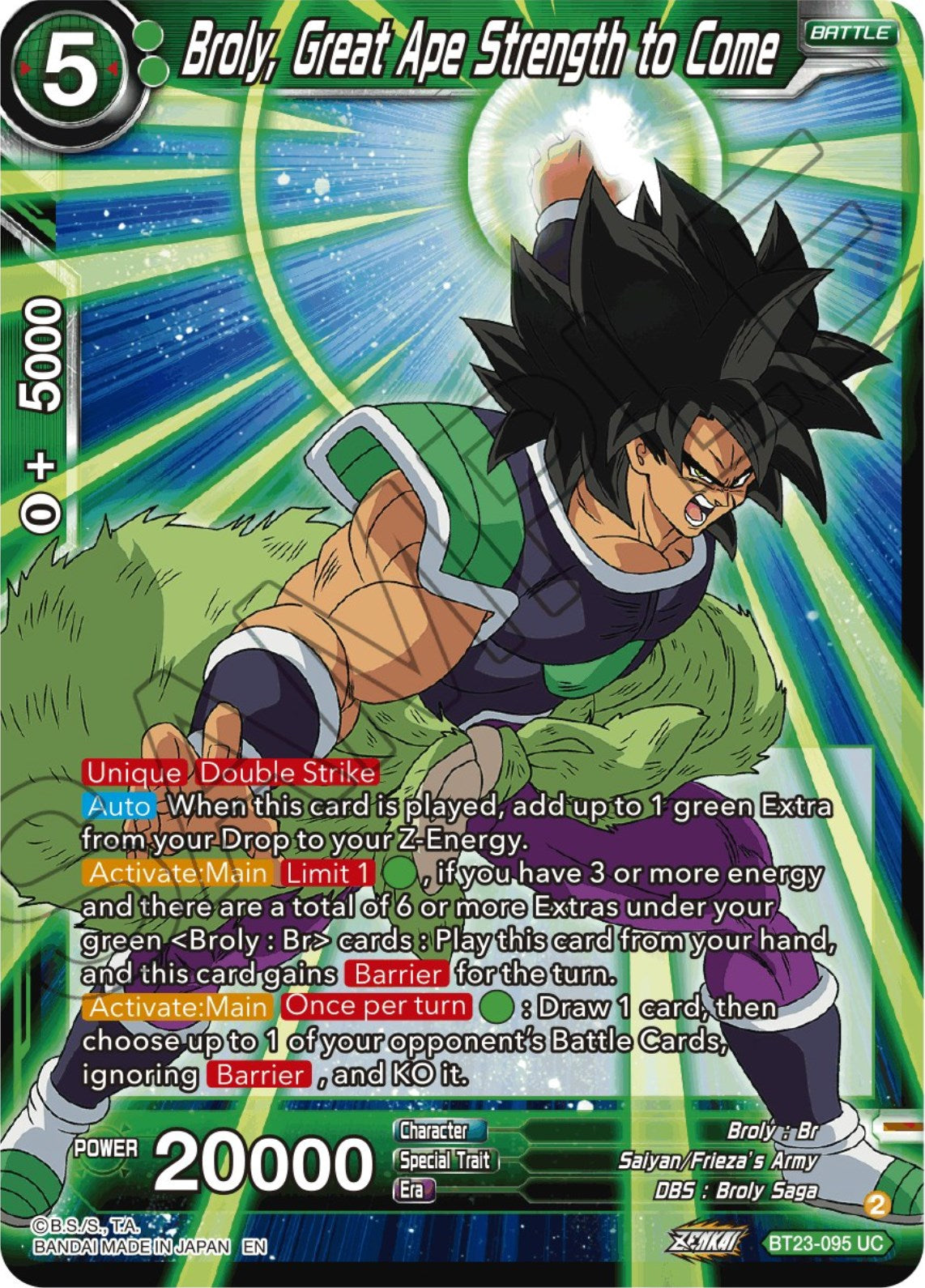 Broly, Great Ape Strength to Come (BT23-095) [Perfect Combination] | Tables and Towers