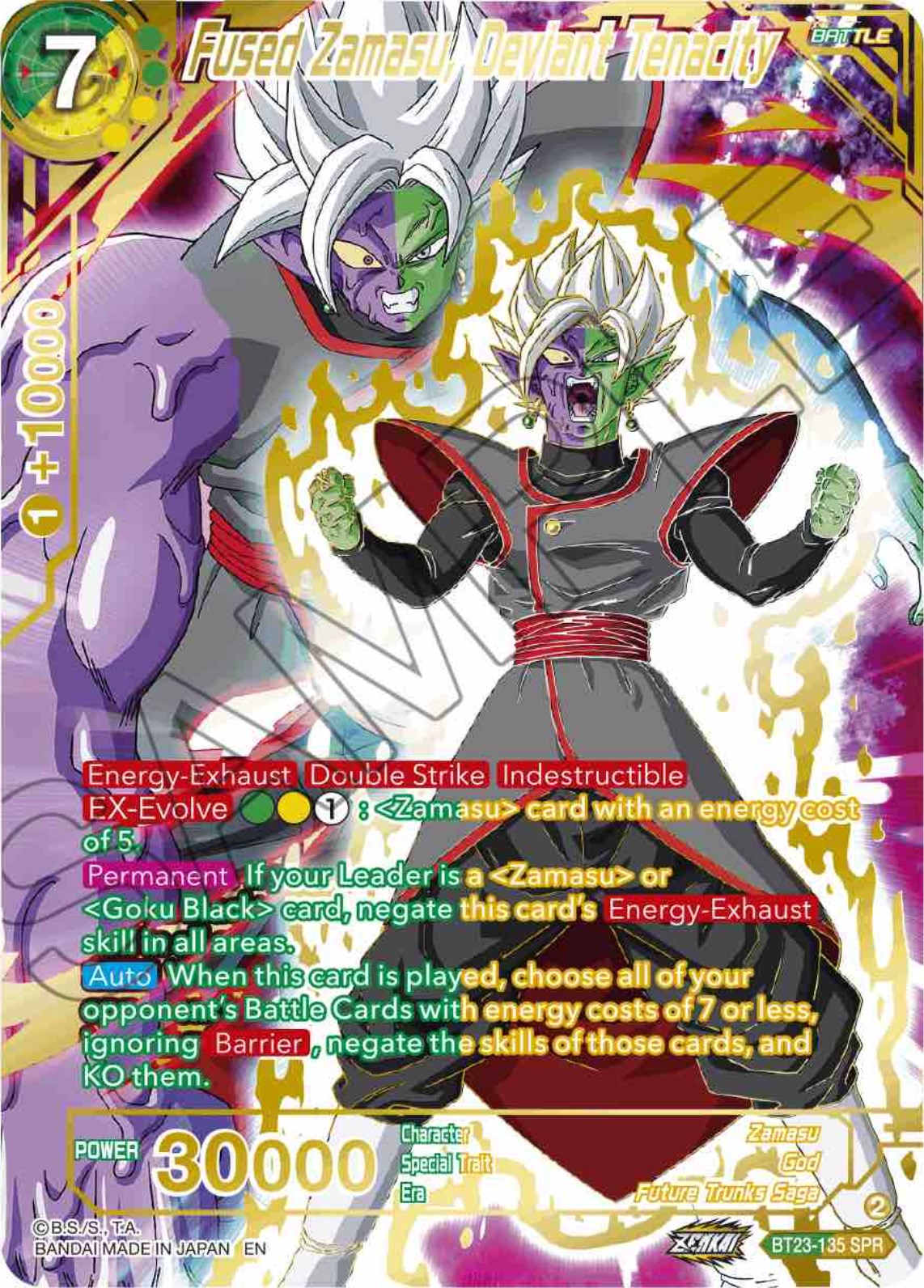 Fused Zamasu, Deviant Tenacity (SPR) (BT23-135) [Perfect Combination] | Tables and Towers