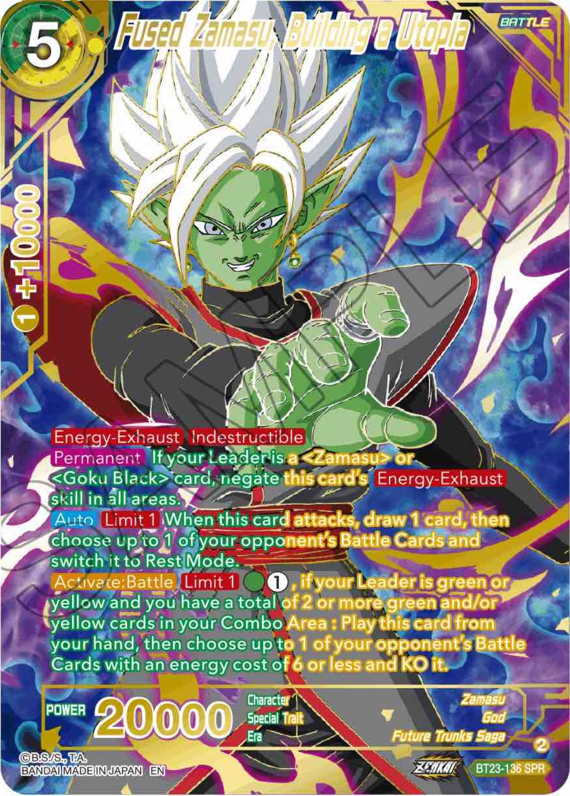 Fused Zamasu, Building a Utopia (SPR) (BT23-136) [Perfect Combination] | Tables and Towers