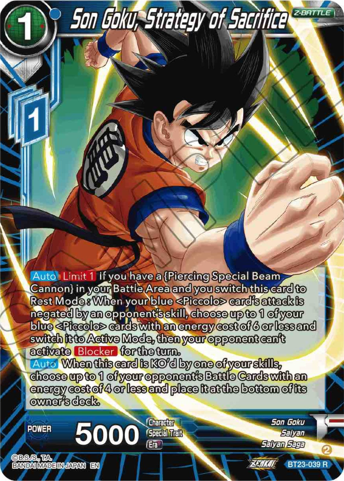 Son Goku, Strategy of Sacrifice (BT23-039) [Perfect Combination] | Tables and Towers