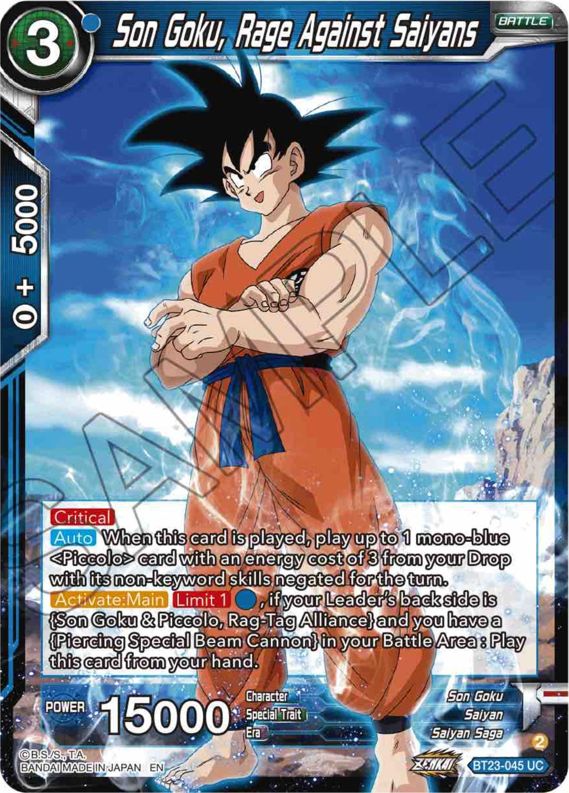 Son Goku, Rage Against Saiyans (BT23-045) [Perfect Combination] | Tables and Towers