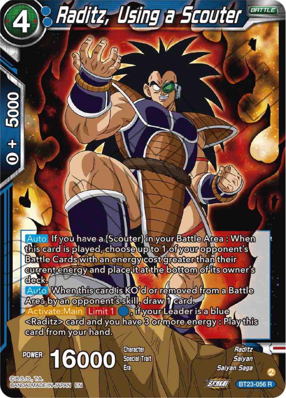 Raditz, Using a Scouter (BT23-056) [Perfect Combination] | Tables and Towers