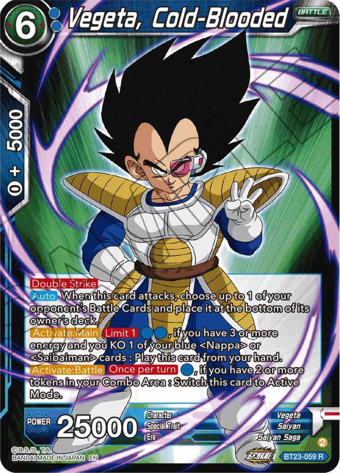 Vegeta, Cold-Blooded (BT23-059) [Perfect Combination] | Tables and Towers