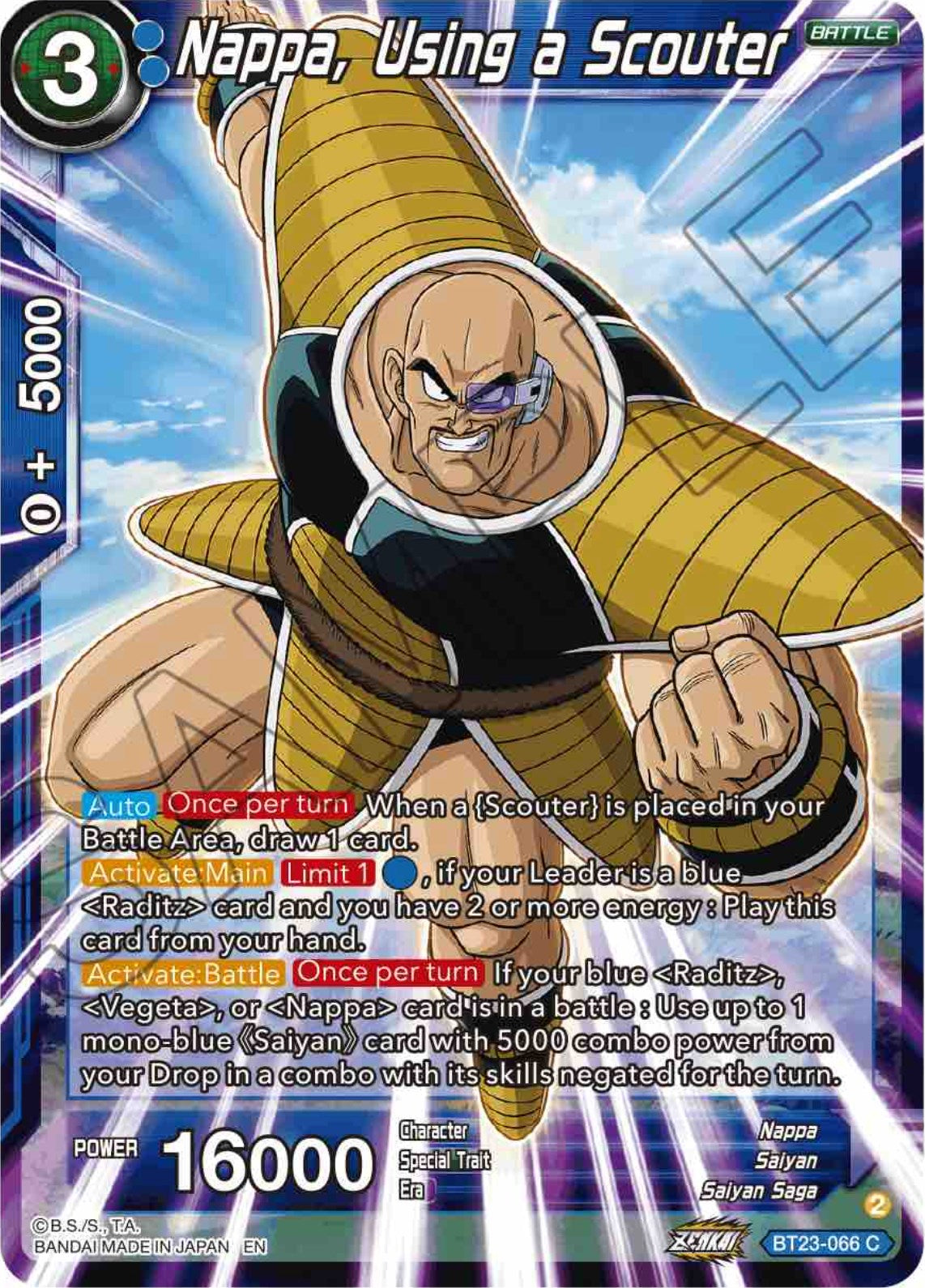 Nappa, Using a Scouter (BT23-066) [Perfect Combination] | Tables and Towers