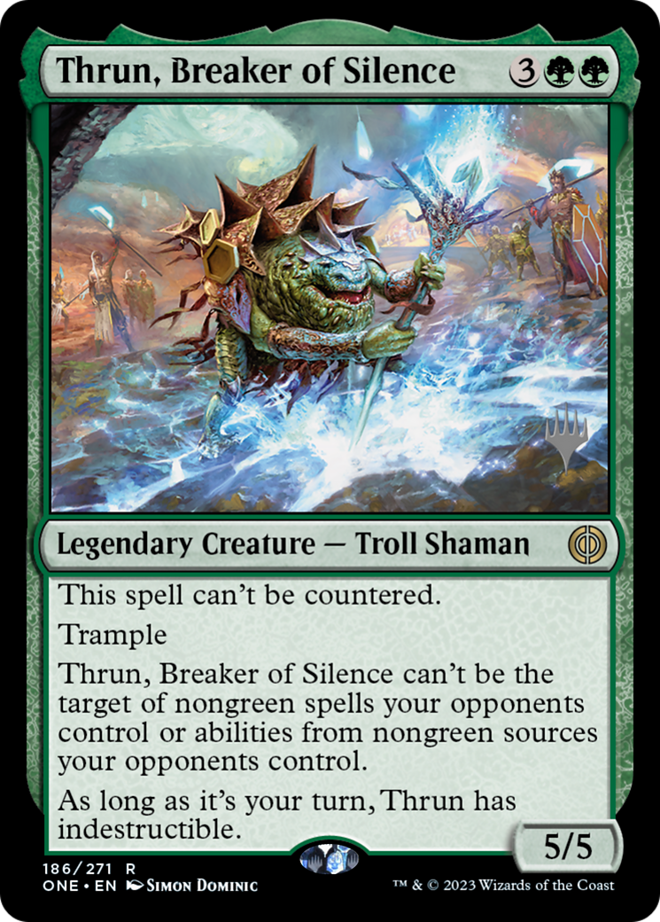 Thrun, Breaker of Silence (Promo Pack) [Phyrexia: All Will Be One Promos] | Tables and Towers