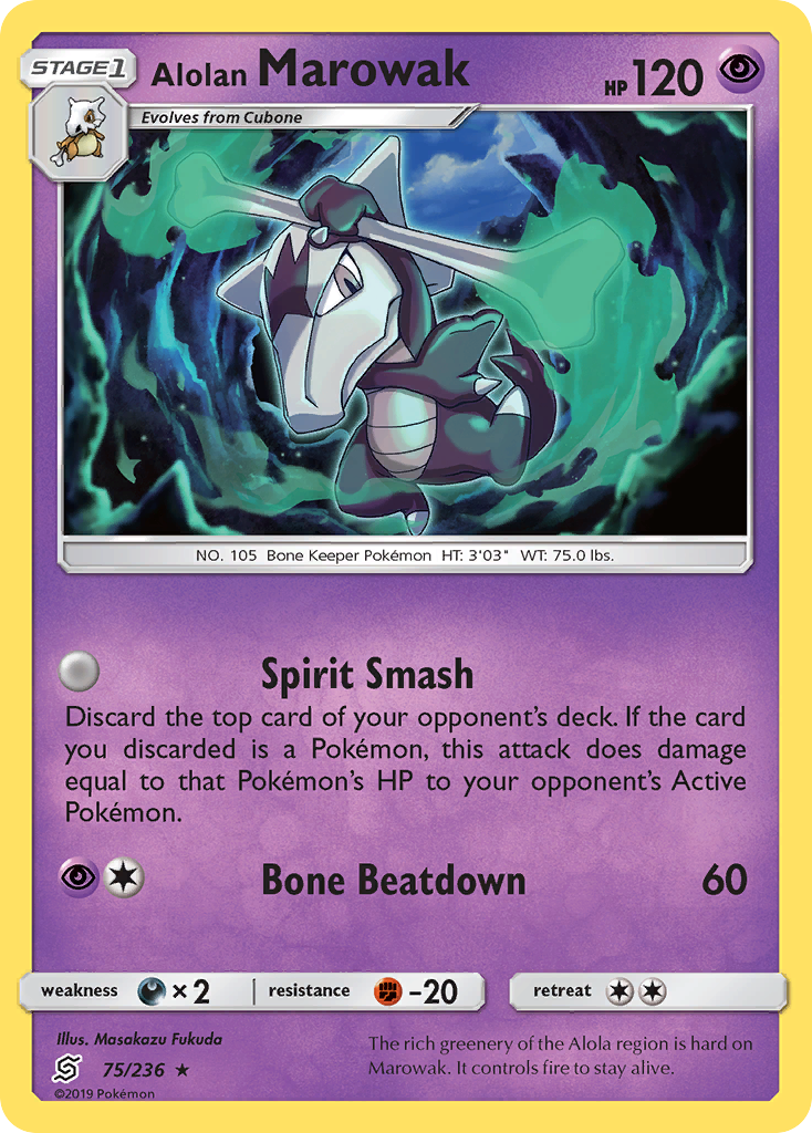 Alolan Marowak (75/236) [Sun & Moon: Unified Minds] | Tables and Towers