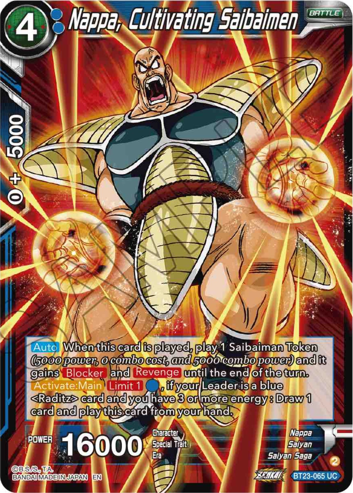 Nappa, Cultivating Saibaimen (BT23-065) [Perfect Combination] | Tables and Towers