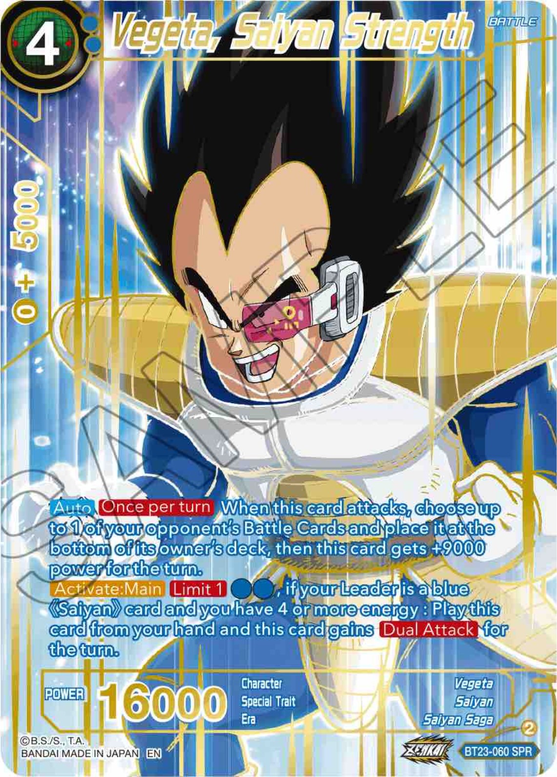 Vegeta, Saiyan Strength (SPR) (BT23-060) [Perfect Combination] | Tables and Towers