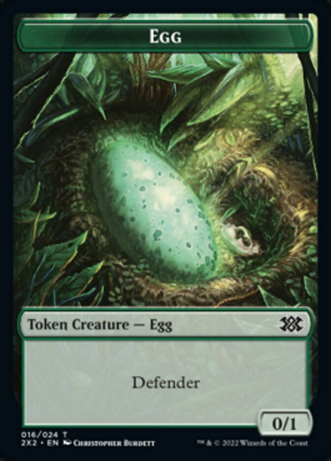 Egg // Knight Double-Sided Token [Double Masters 2022 Tokens] | Tables and Towers