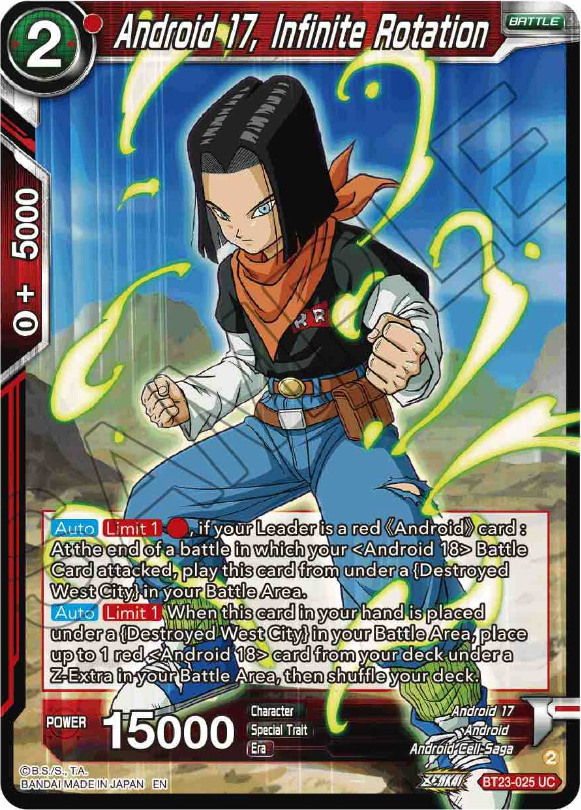 Android 17, Infinite Rotation (BT23-025) [Perfect Combination] | Tables and Towers