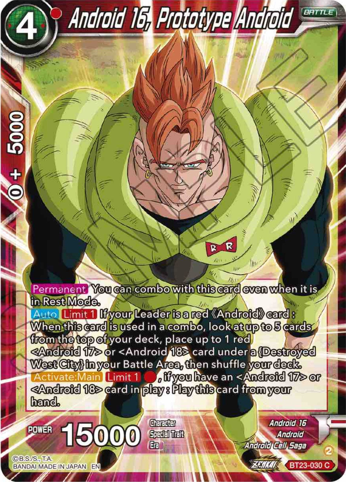 Android 16, Prototype Android (BT23-030) [Perfect Combination] | Tables and Towers