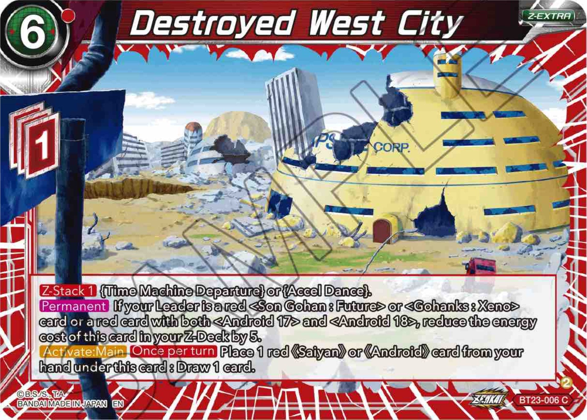 Destroyed West City (BT23-006) [Perfect Combination] | Tables and Towers