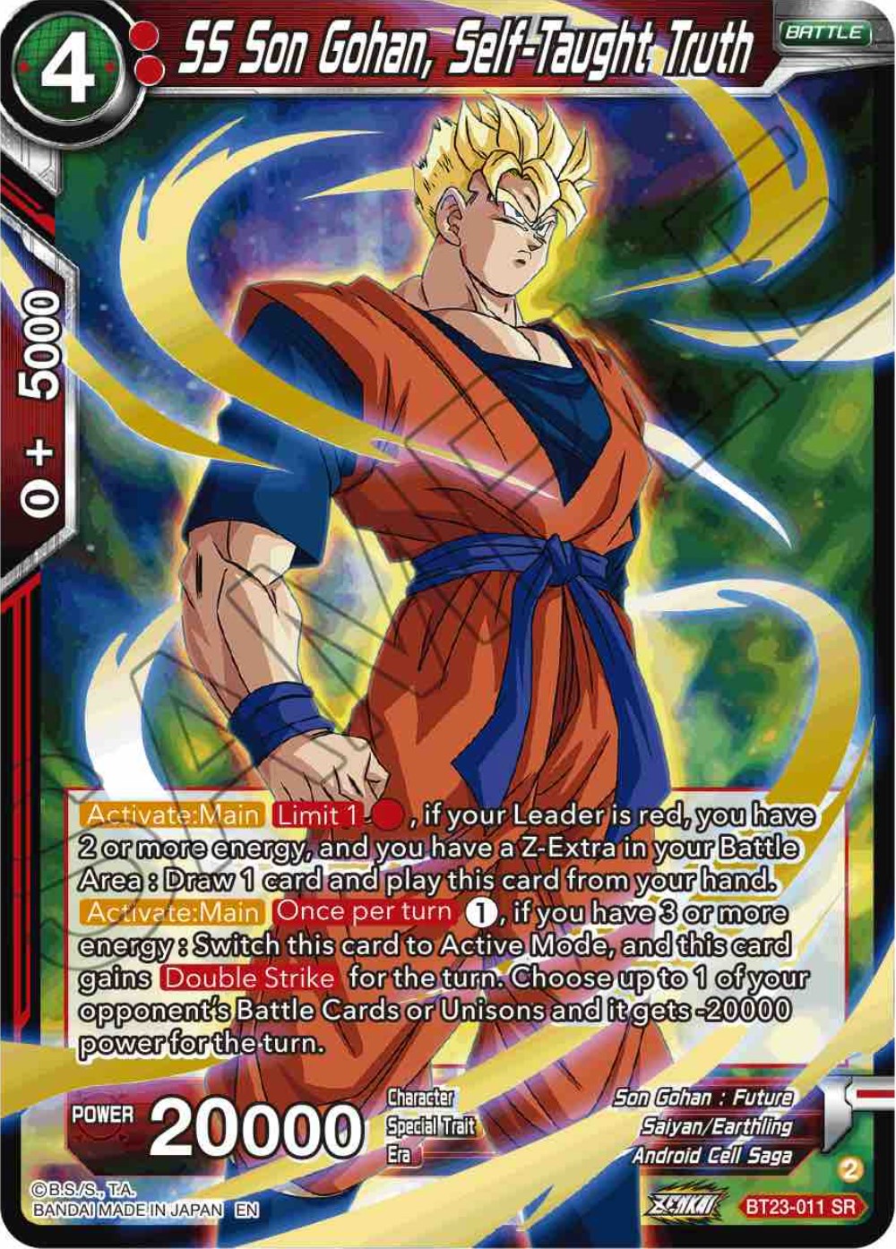 SS Son Gohan, Self-Taught Truth (BT23-011) [Perfect Combination] | Tables and Towers