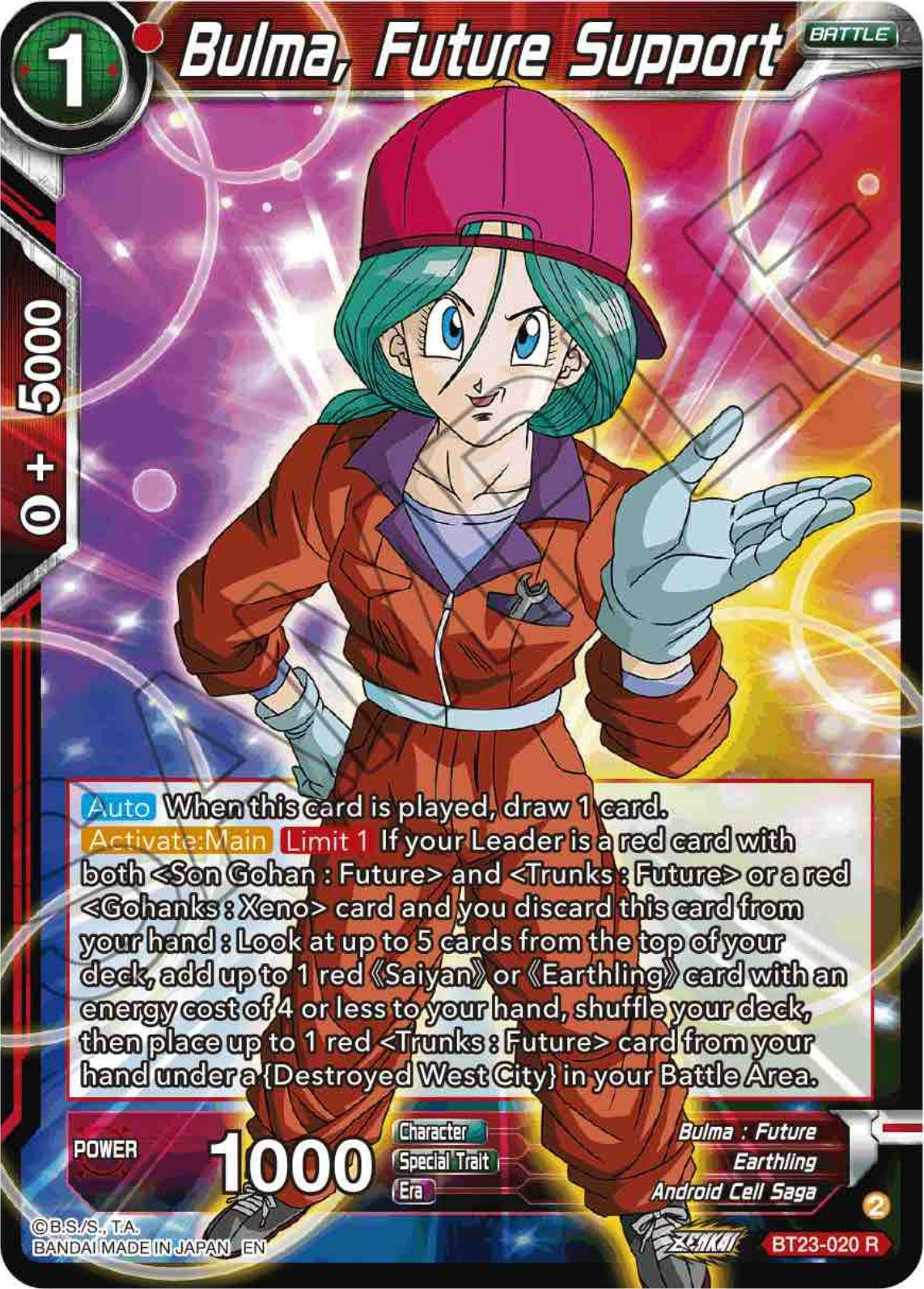 Bulma, Future Support (BT23-020) [Perfect Combination] | Tables and Towers