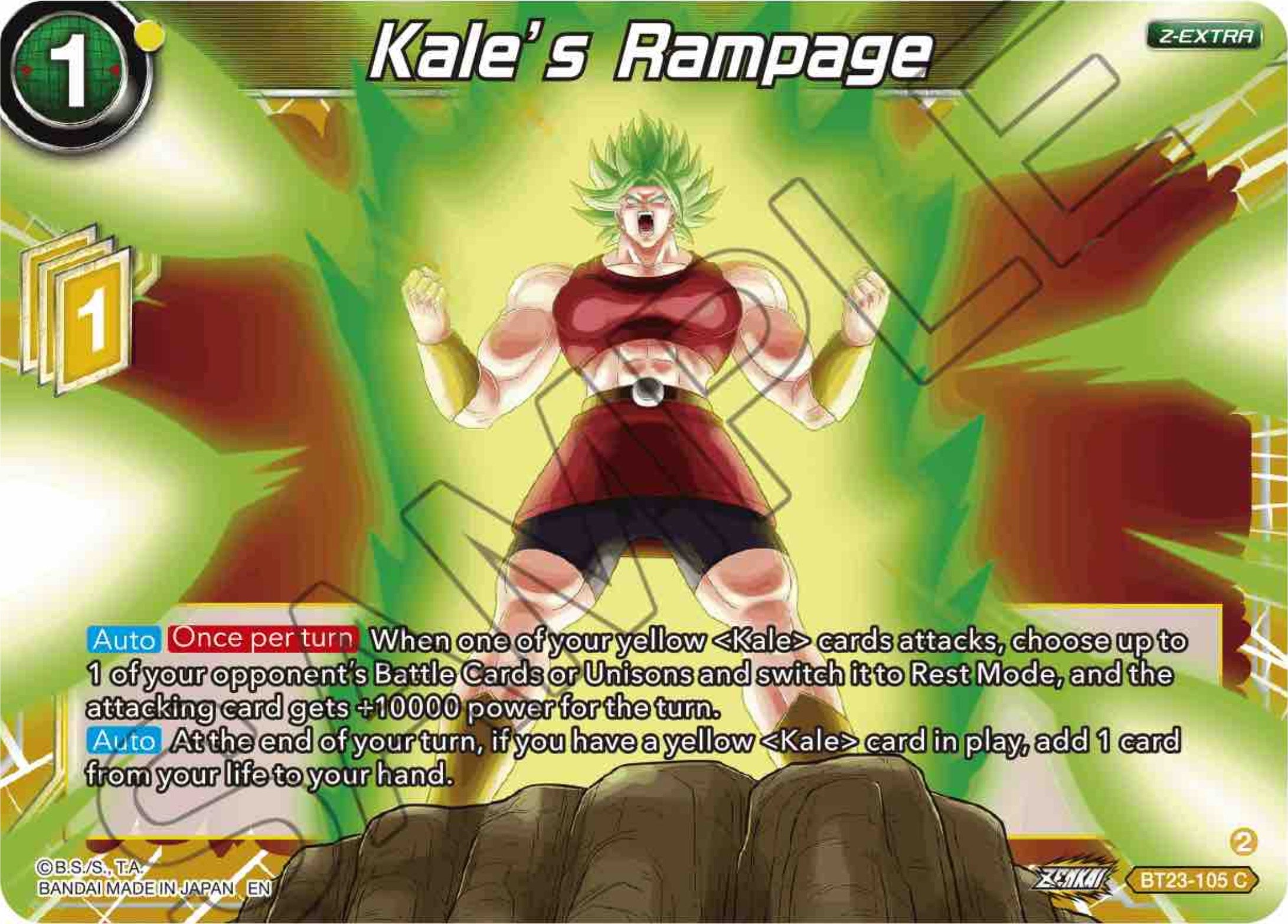 Kale's Rampage (BT23-105) [Perfect Combination] | Tables and Towers